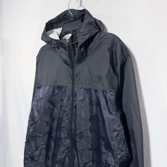 The North Face Mens L Severus Waterproof Rain Jacket Urban Navy Camo MTN Sports - Picture 2 of 12